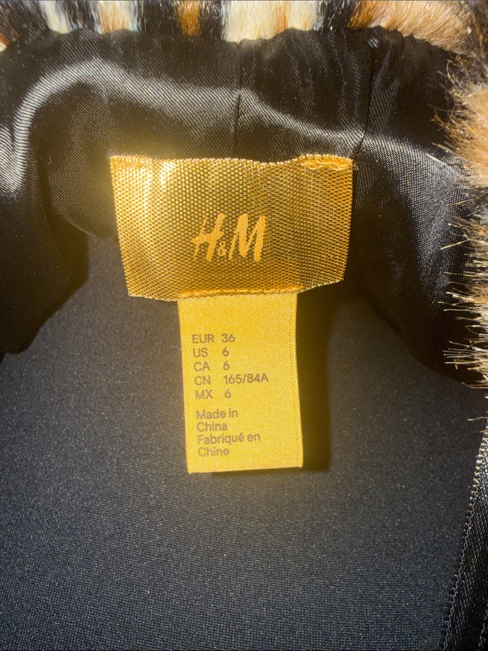 H&M Leopard Print Faux Fur Pea Coat in Tan and Black - Picture 5 of 6